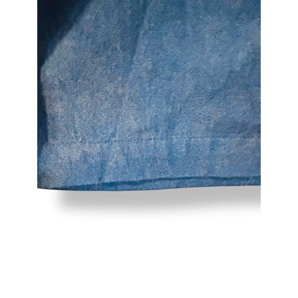 Vintage Cottagecore Denim Embroidered Prairie Dress Size Medium Back Tie Bird - Picture 8 of 14